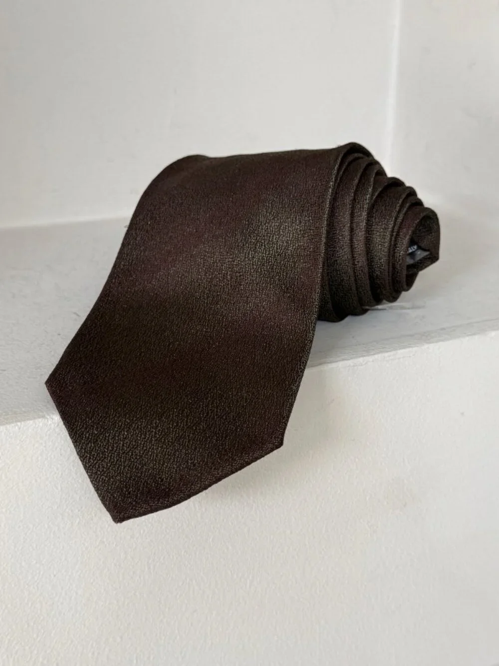Gianfranco Ferré Vintage 100% Silk Tie Brown Olive Green Made Italy Luxury
